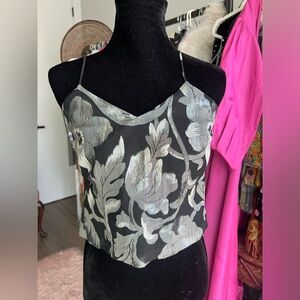 Metallic Floral Tank